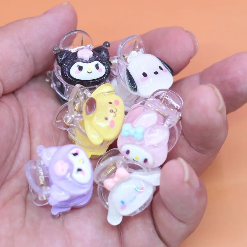 Sanrio Kuromi Small Hairclips Cartoon Anime Action Figure My Melody Cinnamoroll Hair Accessory Barretts Cute Girl Birthday Gifts