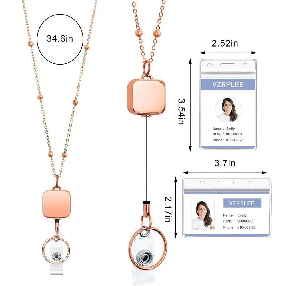 حبل شارة قابل للسحب للنساء ، حاملات بطاقات بكرة ، مطرز بالخرز الخشبي ، طقم حامل الهوية ، اللوازم المدرسية ، 3: 42