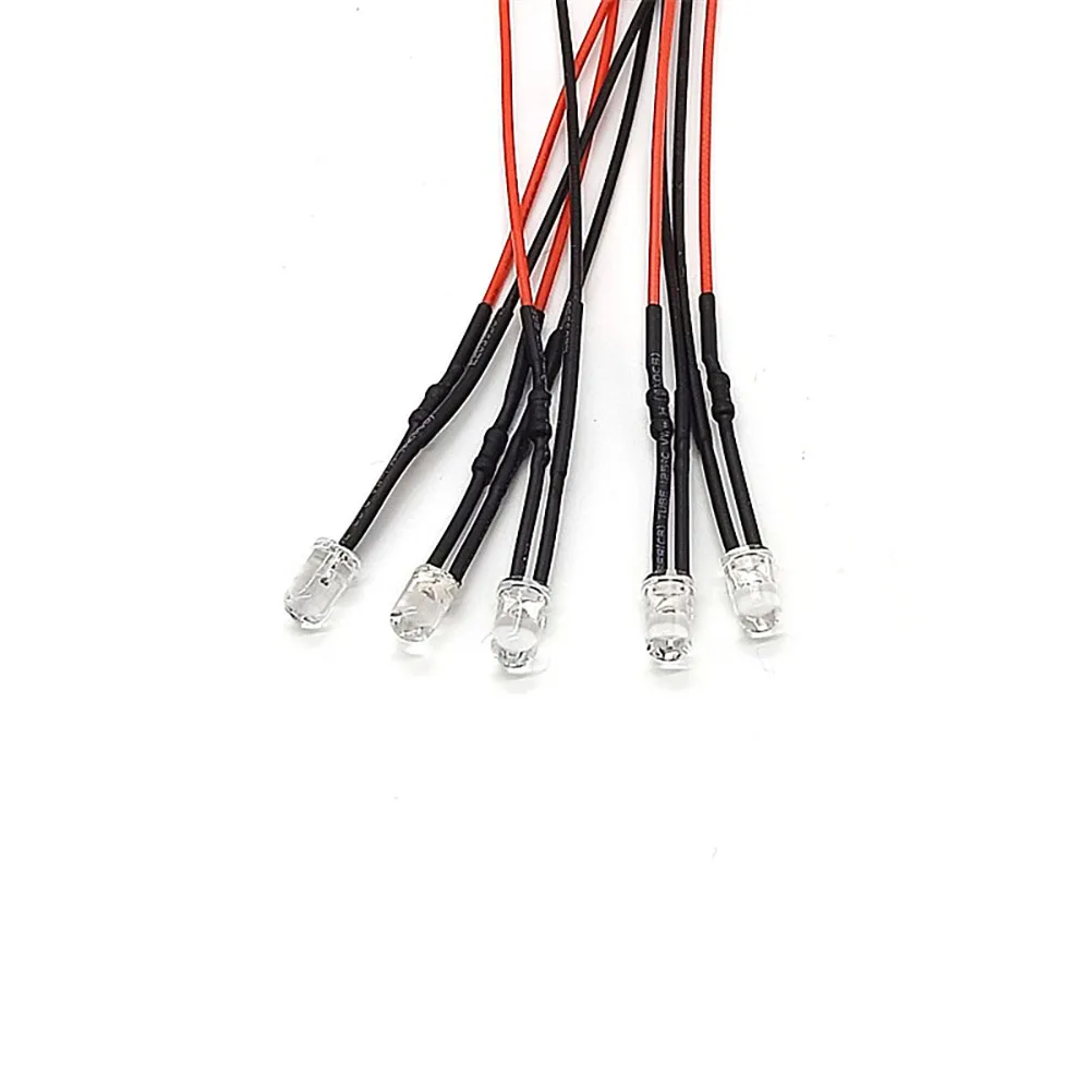 10Pcs 5mm Pre Wired Ultra Bright LEDs Emitting Diodes with Resistance LED Bulb Lights 3V 5V6V9V 12V 24V 36V 48V 60V 110V 220V