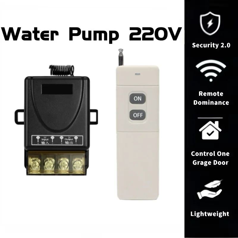 AC 220V 30A 1-Channel 433MHz Wireless Remote Control Switch RF Relay Receiver On/Off Transmitter for Garage Door