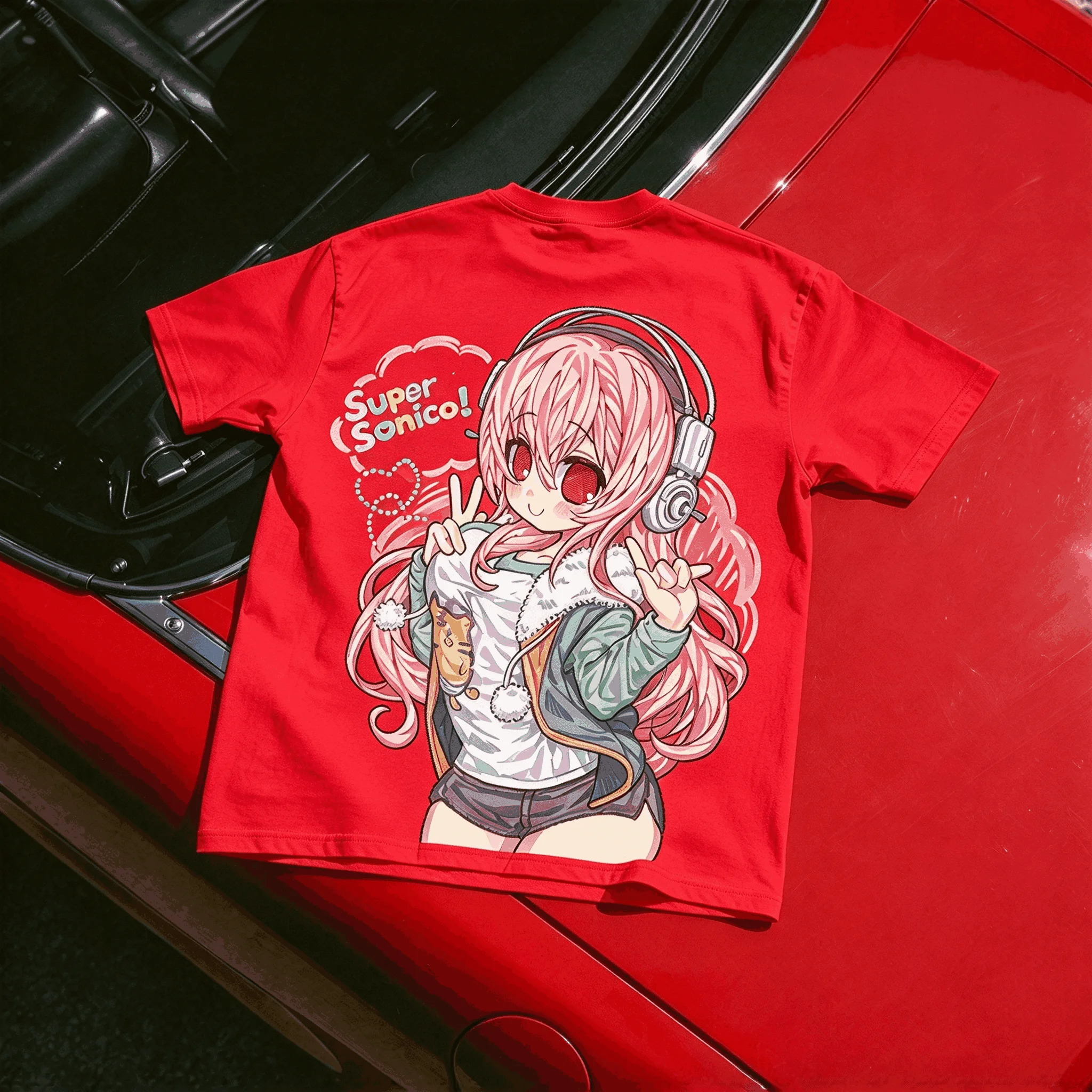 Super Sonico Vintage T-shirt Unisex Singer Cotton Men T Shirt New Tee Oversized Unisex Streetwear Trendy Cotton for Men Women