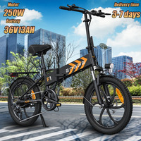 ENGWE P1 Folding Electric Bicycle 250W Motor 36V 13AH Removable Lithium Battery 25KM/H E-bike 20 inch Tire Aldult Electric Bike