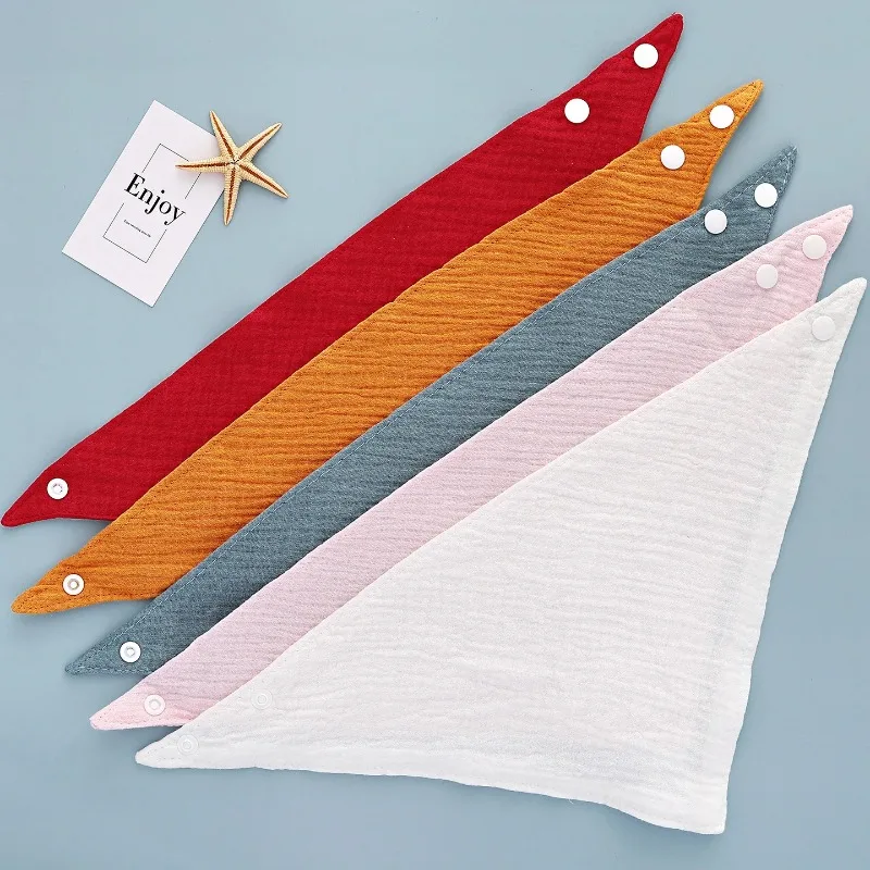 1Pcs Blend Gauze Bibs Burp Cloths Saliva Towel Feeding Triangle Bandana Neonatal Towels Baby Simple Design Soft Pure Cotton