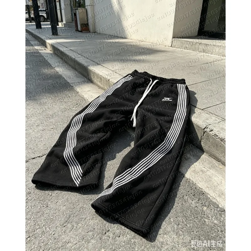 2026 Y2K Schwarz-Graue Tarnmuster Taktische Freizeithose für Herren und Kinder Premium Jogging-Baggy-Sweatpants mit Kordelzug Funktional und Modisch