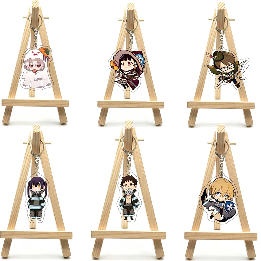 55MM Anime Fire Force Figura Shinra Kusakabe Maki Oze Iris Asa Boiru Takehisa Hinawa Kotatsu Tamaki Portachiavi In Acrilico Regalo-image