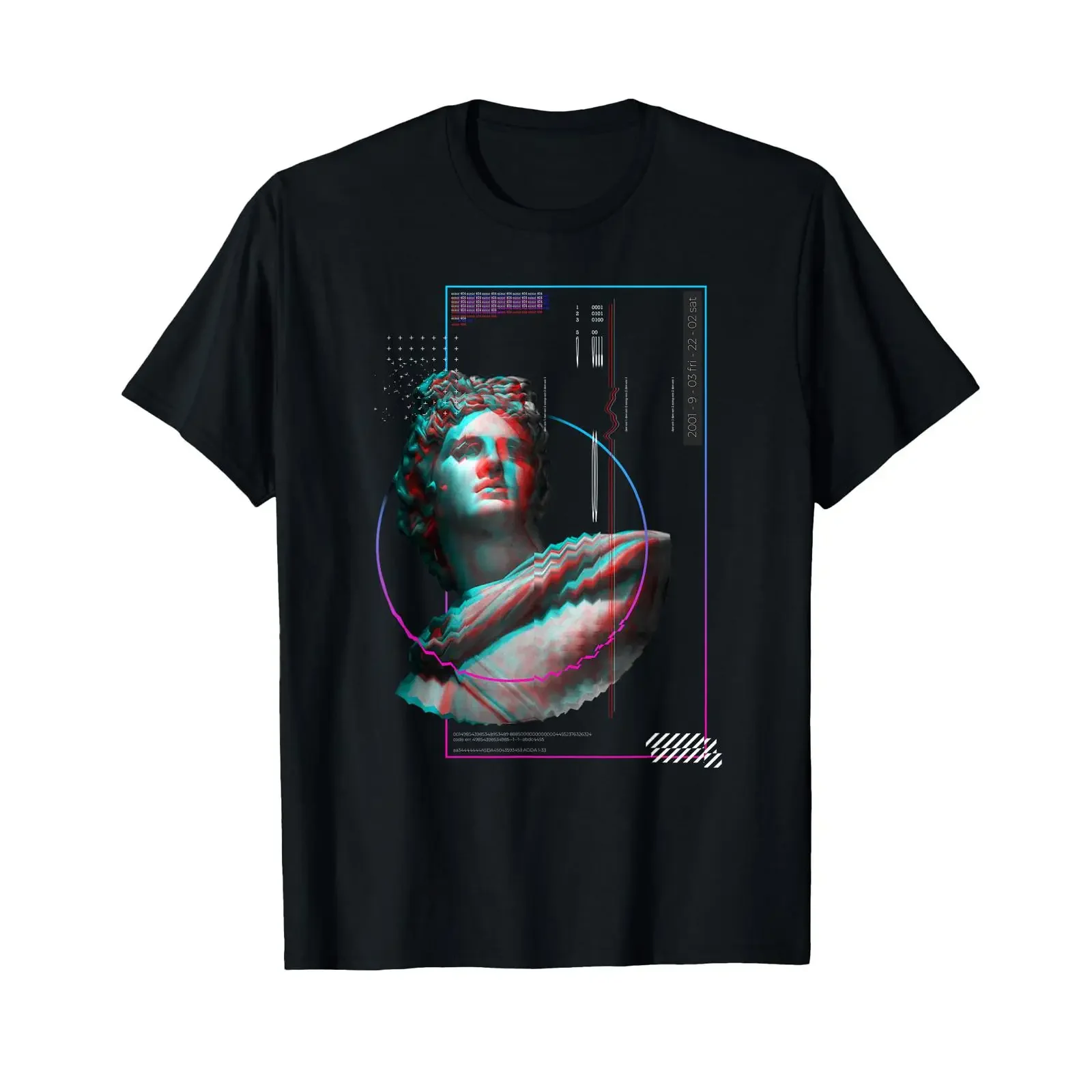 Vaporwave Glitch Statue T Shirt vintage Washed homme designer clothes Comfortable Slightly Unisex Top For Everyday Wear