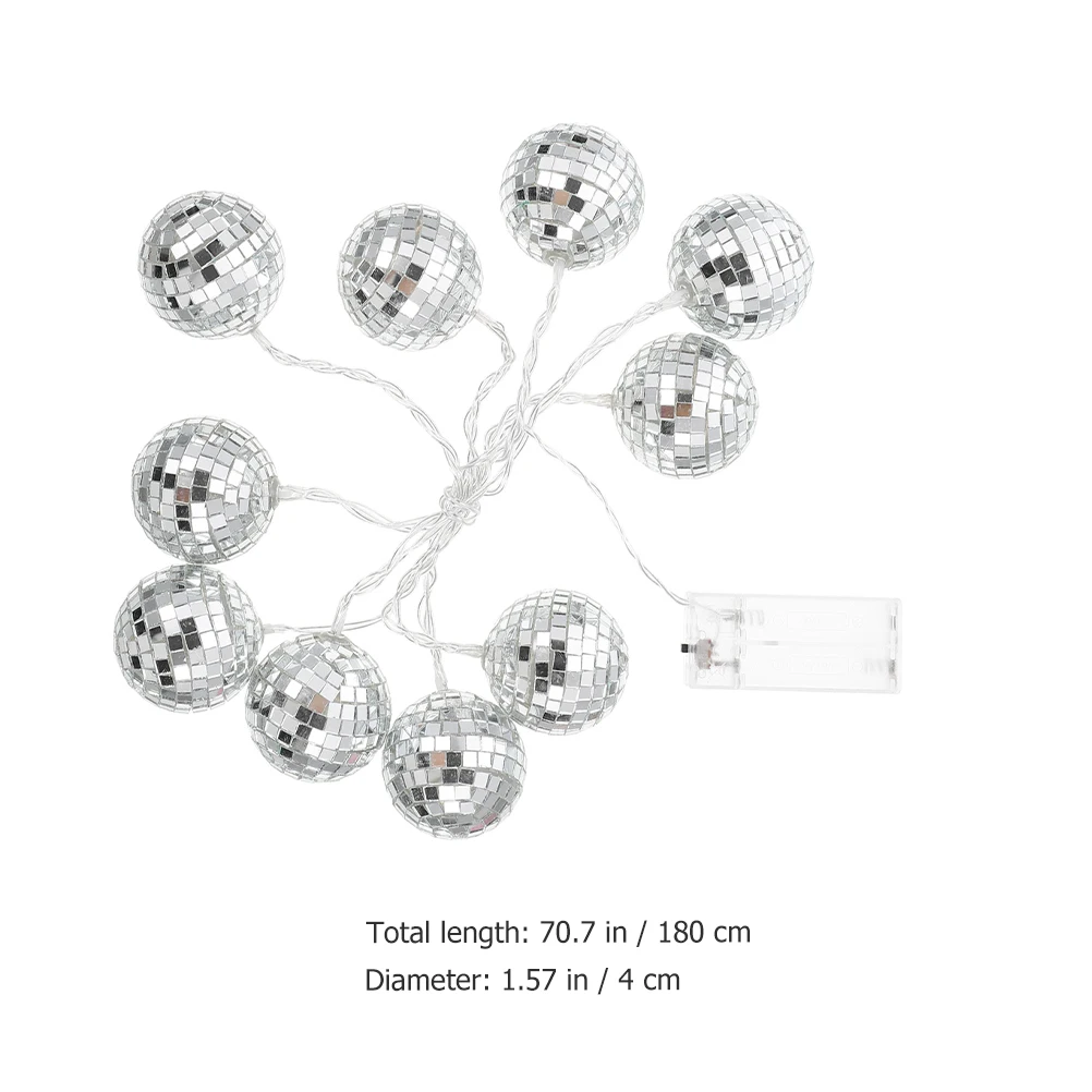 

1 set 1 Set Led Disco Ball String Lights Mirror Party Decorative Hanging Light For Christmas Wedding Patio Garden