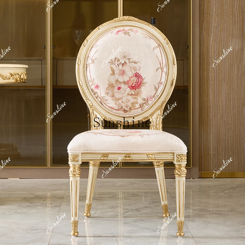 복고풍의 작은 프랑스 가구 대리석 원형 식탁과 의자 조합 FT