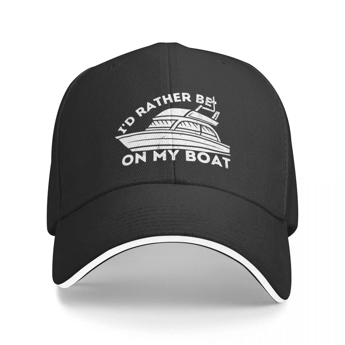 

I'd Rather Be On My Boat Sailboat Owners Gift Boating Themed Baseball Cap derby hat Mens Women's