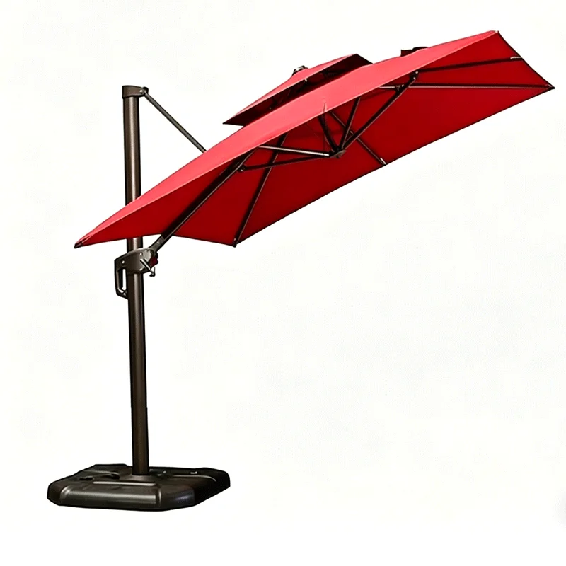 High Quality Modern Roma Aluminum Cantilever Parasol, Waterproof Commercial Offset Umbrella, Outdoor Sun Shade for Garden