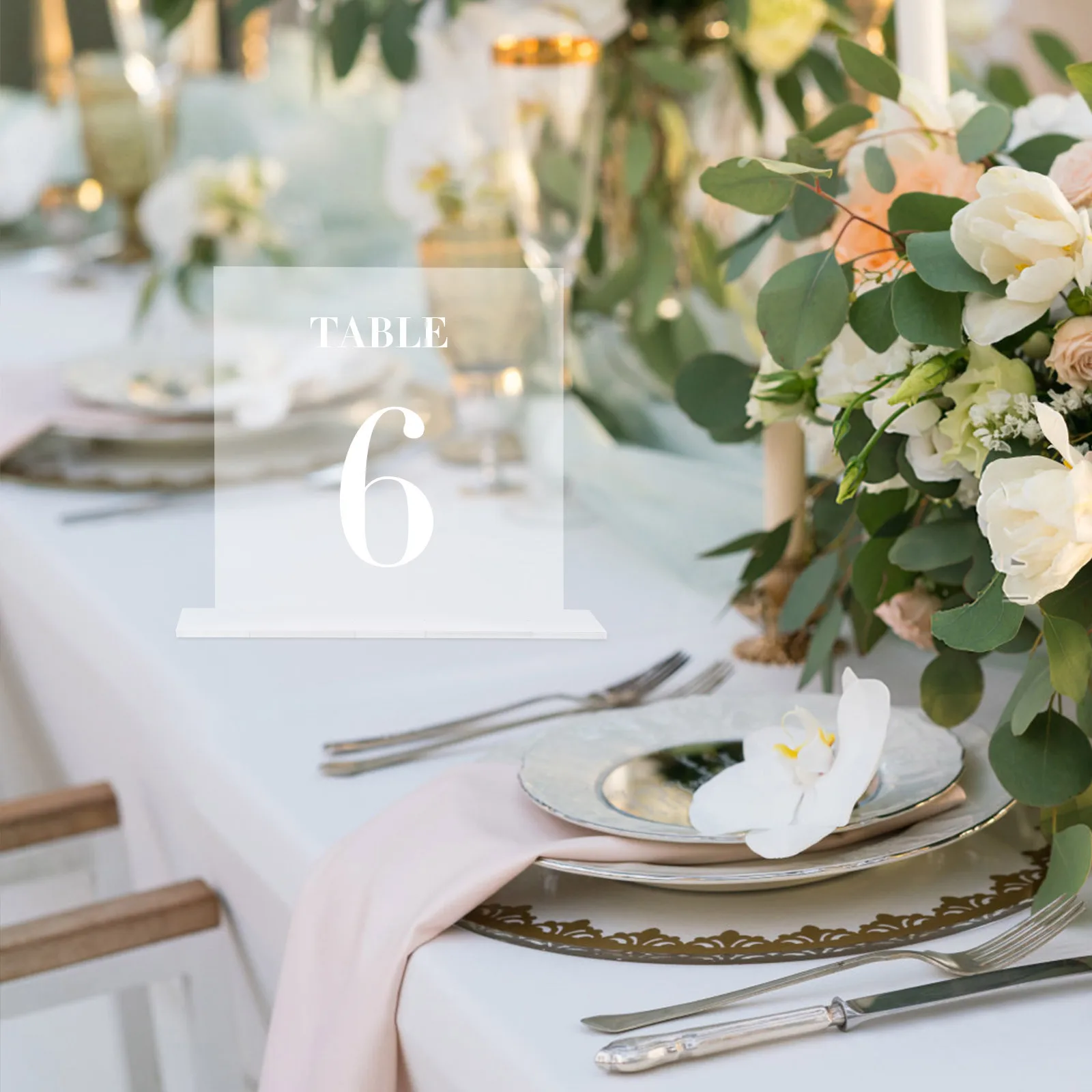 

6Pcs Wedding Table Numbers Signs Blank Standing Table Number for Party Banquet Restaurant Cafe Hotel Event Organization Decor