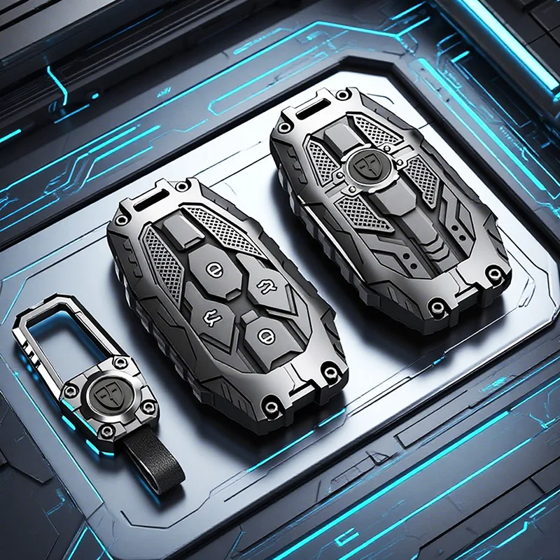 

Zinc Alloy + Silicone Car Key Case Cover Shell Fob for 2025 Geely GEOME Galaxy Light Star Wishes 2025 Exploration Youth Version