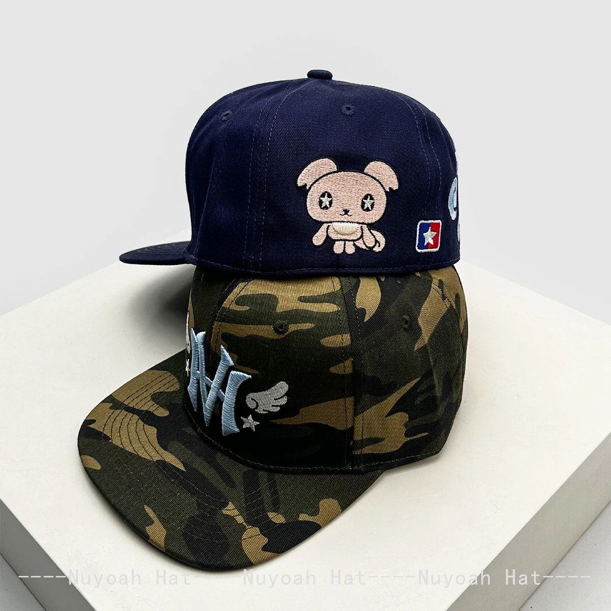New Men Women Korean Little Bear Monkey Embroidered Wings Letter Baseball Hats Sunshade Hardtop Versatile Peaked Caps Fashion 2