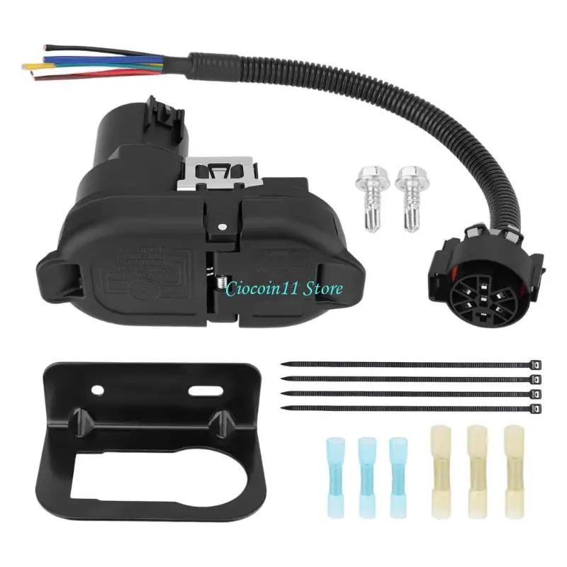 

Y1UB 7 Way & 4 Flat US Trailer Wiring Harness with Mounting Bracket for USCAR Socket Pickup Truck
