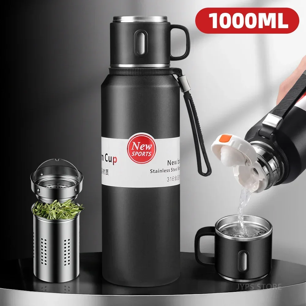 

Large Capacity 1500ml Coffee Thermos Vacuum Bottle with Tea Filter Travel Stainless Steel Vacuum Flasks Cup Keep Hot Cold 1L