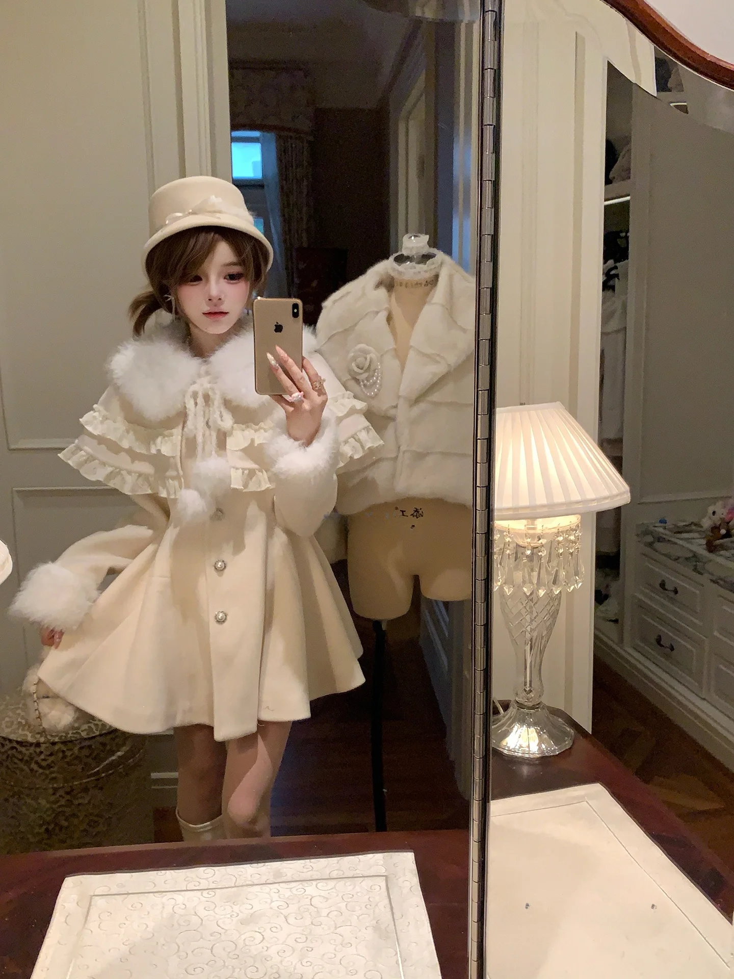 

Милое оригинальное шерстяное пальто-накидка в японском стиле, серия «Девочка из леса», для пляжного отдыха