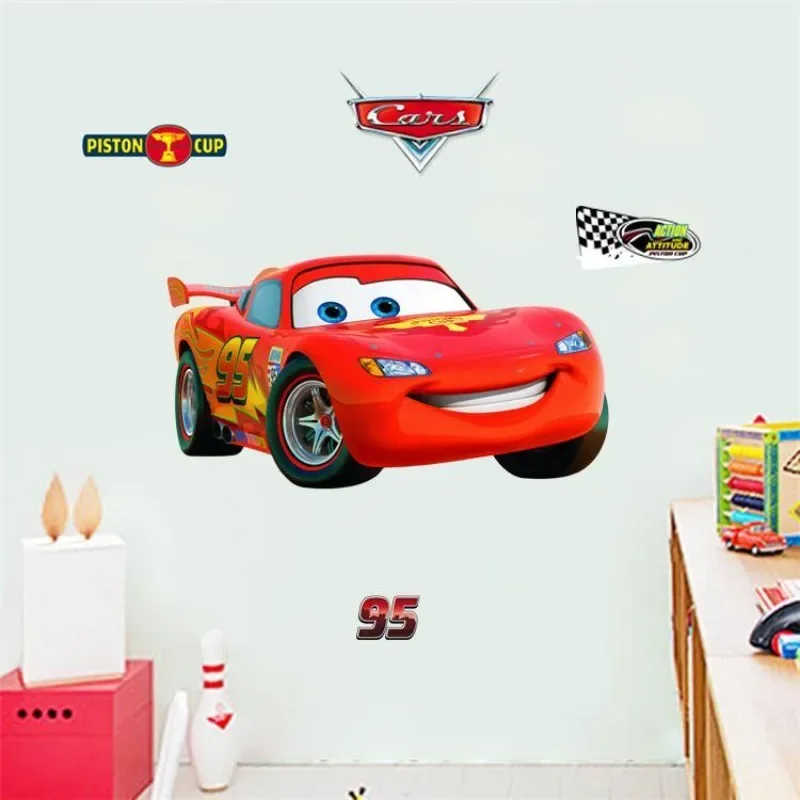 Cars animation peripheral cartoon car Lightning McQueen wall decoration decal boy bedroom wall sticker decorative painting gift