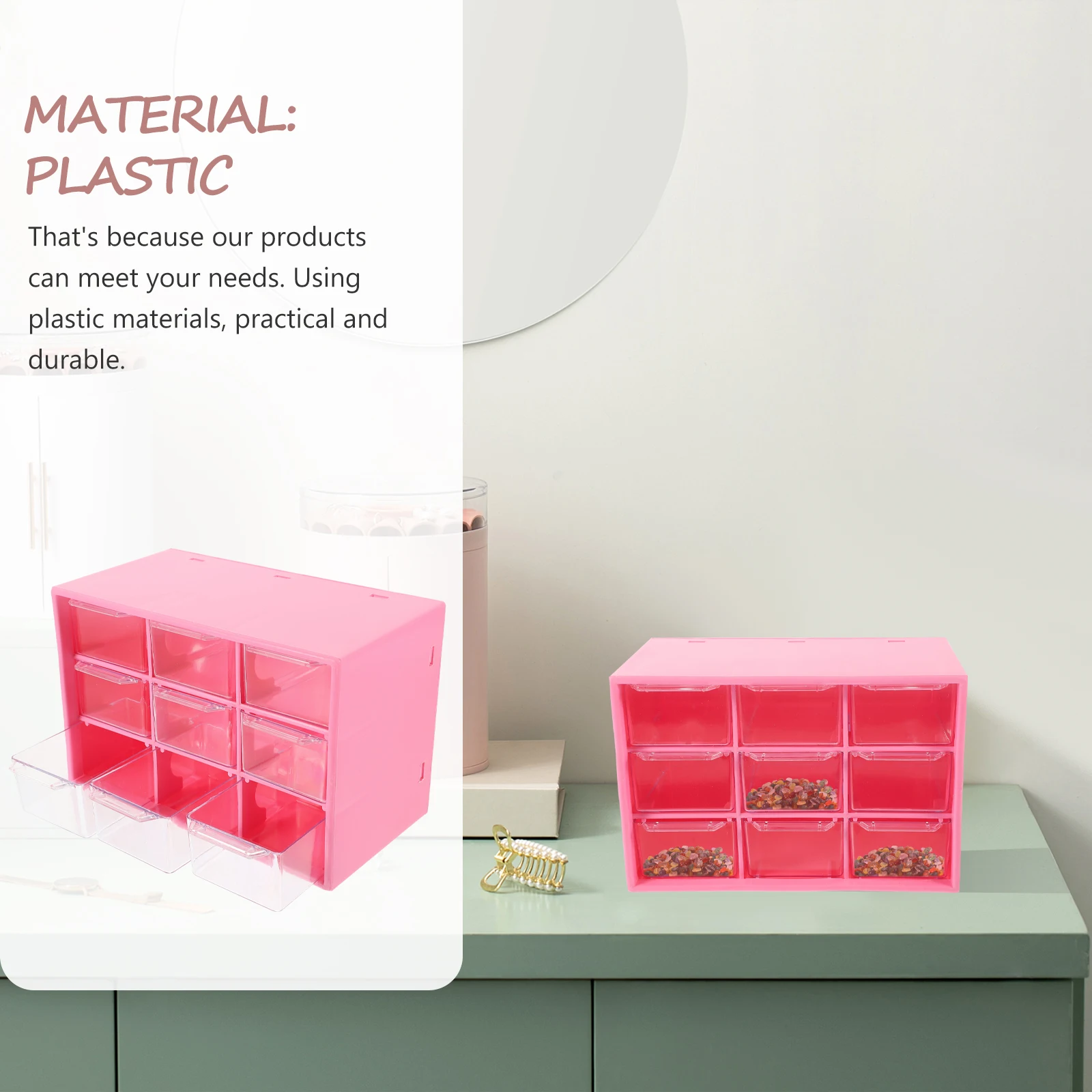 

4pcs Drawer Style Storage Box Compact Transparent Bead Organizer Plastic Desktop Craft Component Container Jewelry Earring
