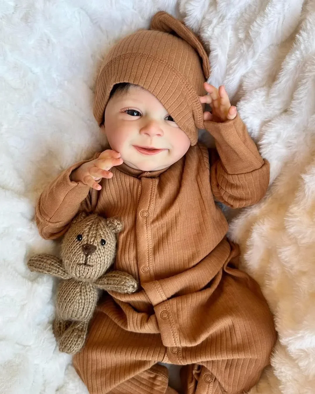 

NPK 49CM Newborn Baby Doll Reborn Sebastian Soft Cuddly Body Lifelike 3D Skin with Visible Veins High Quality Handmade Doll