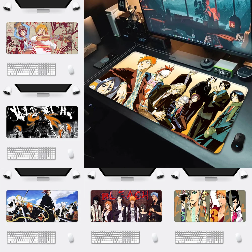 Bleach Kurosaki Ichigo Mousepad HD Printing Computer Gamers Locking Edge Non-slip Mouse Pad XXL90x40cm Keyboard PC Desk Pad