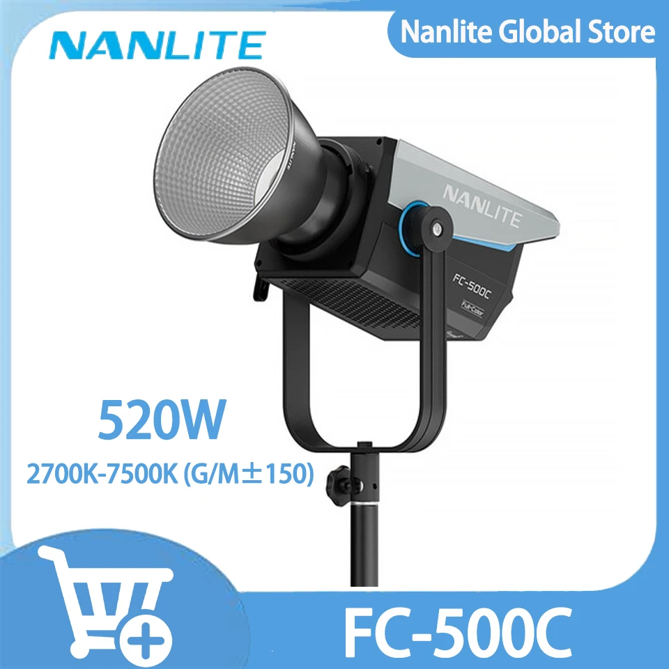 Nanlite FC-500C 520W RGBW Full Color LED Spotlight 2700K-7500K Photography Lighting COB Video Light for Outdoor Studio Shooting