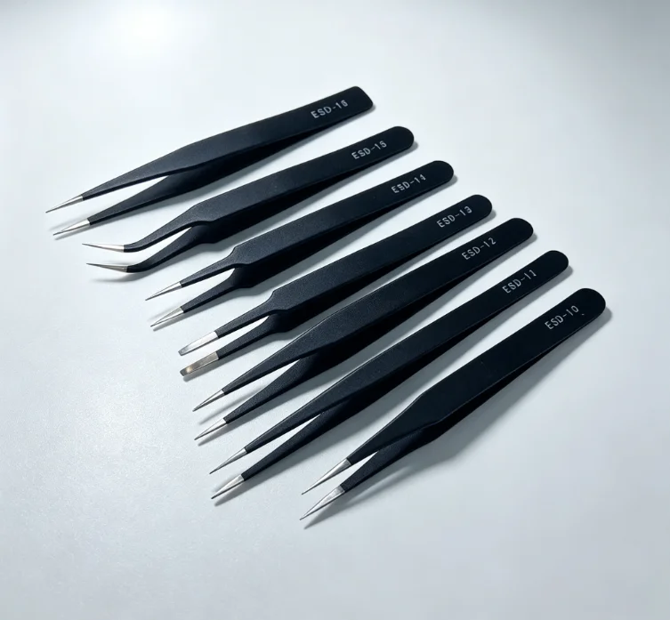 Precision Long Tweezers ESD Anti-static Stainless Steel For Electronic Maintenance Circuit Board Repair Jewelry Craft Tool