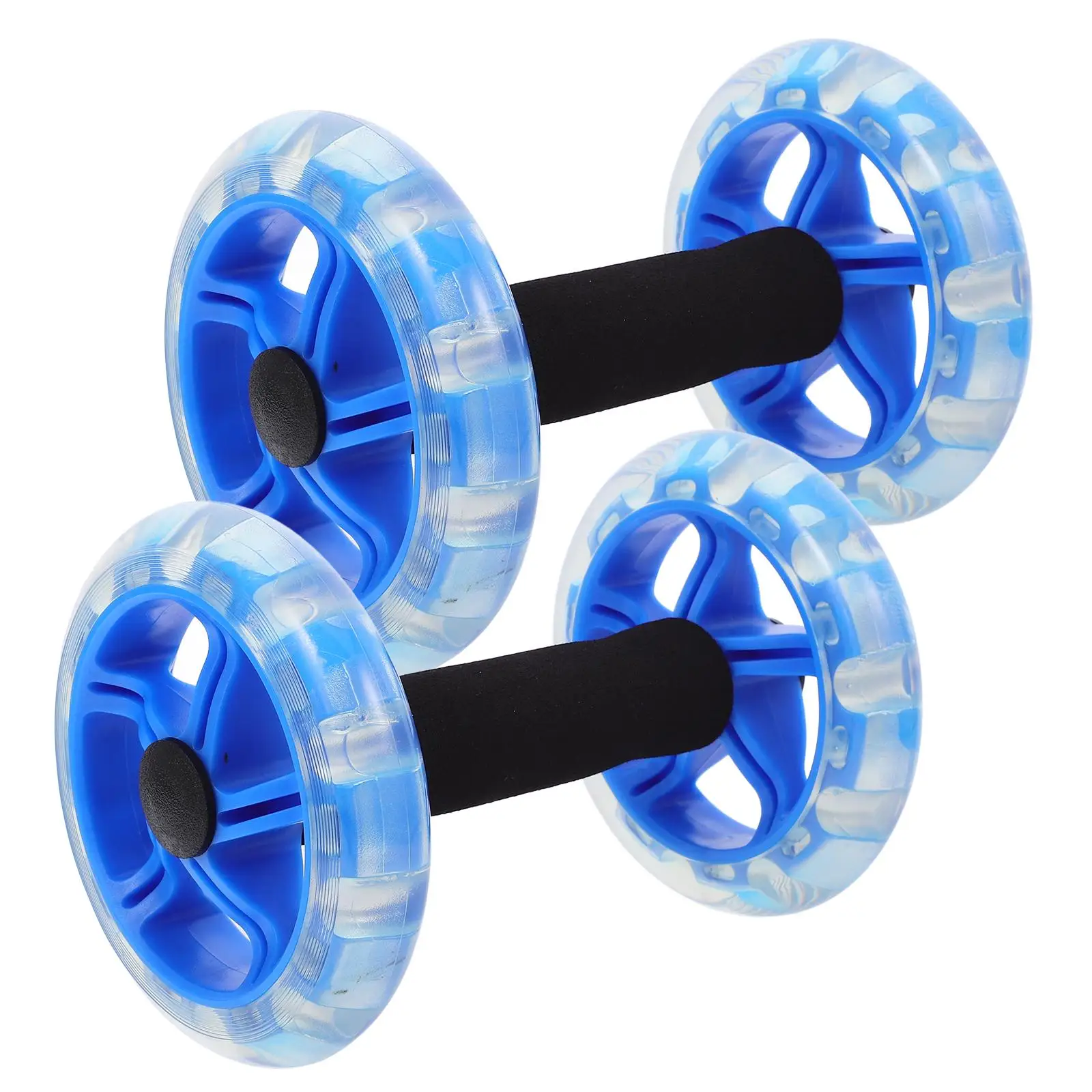 

Ab Wheel Fitness Roller Stomach Exercise Equipment Double Wheels Non Slip Handles Lightweight Blue Color Workout Device Burn