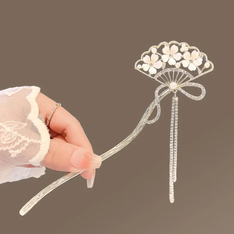 Vintage Chinese Style Hanfu Hair Stick Women Metal Tassel Hair Fork Hair Chopsticks Hairpin Woman Jewelry Hair Clip Accessories