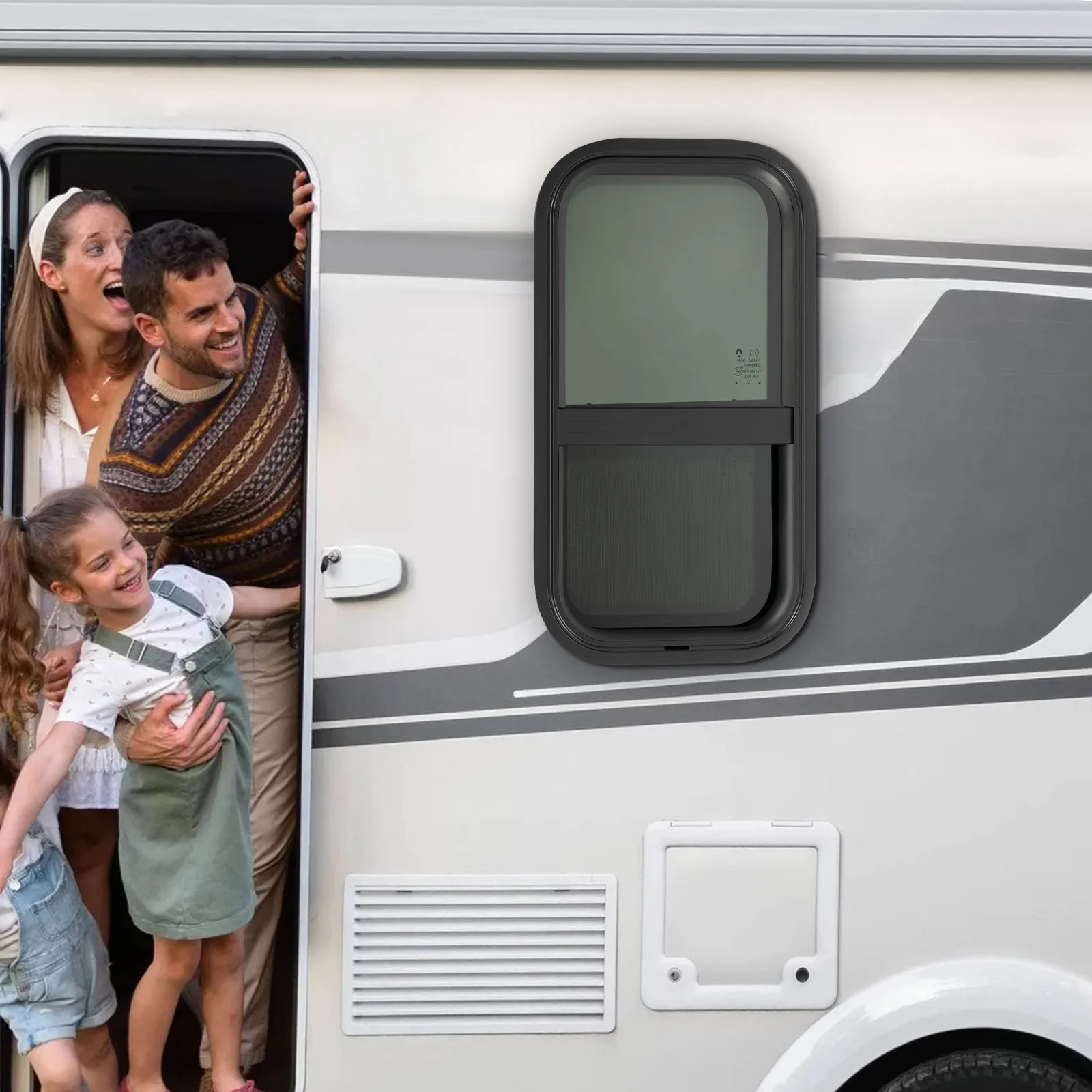 

12”x22” Vertical RV Window Ventilation Windows RVs Sun Protection Window 20% Glass Transmittance for Trailers, Pickups, or Modified Vehicles