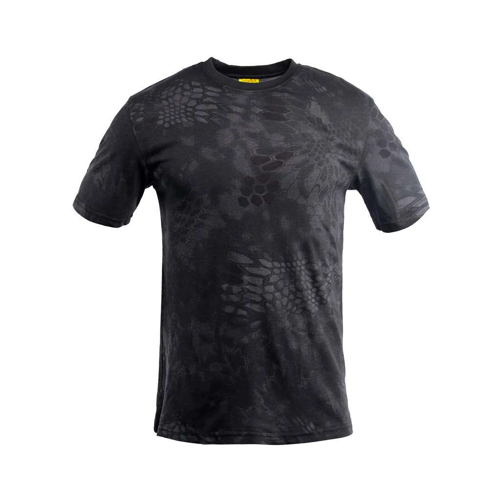 

Men's 1 Pack USA Poly Military Tactical T-Shirt Camouflage Short Sleeve Cotton Outdoor Training Shirt Round Neck Quick Dry Tee