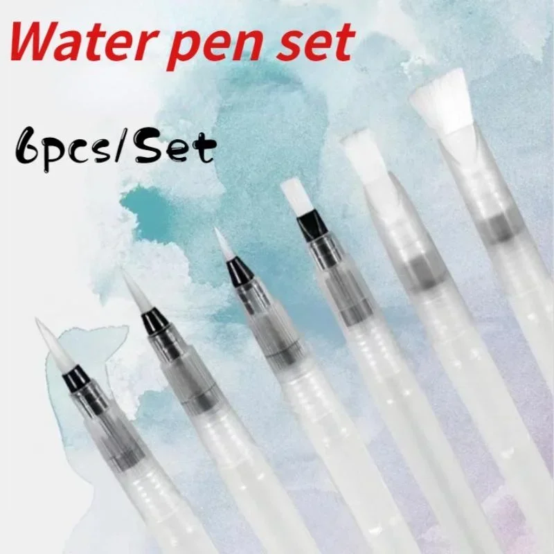 

6 Pcs/Set Paint Brush Water Color Brush Pen Soft Pen Beginner Painting Drawing Art Pen Stationery Office Supplies Microneedling