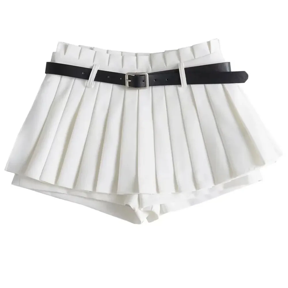 hyein seo pleated skirt with garter belt Cinched Mini Skirt w/ Belt – HYEIN SEO