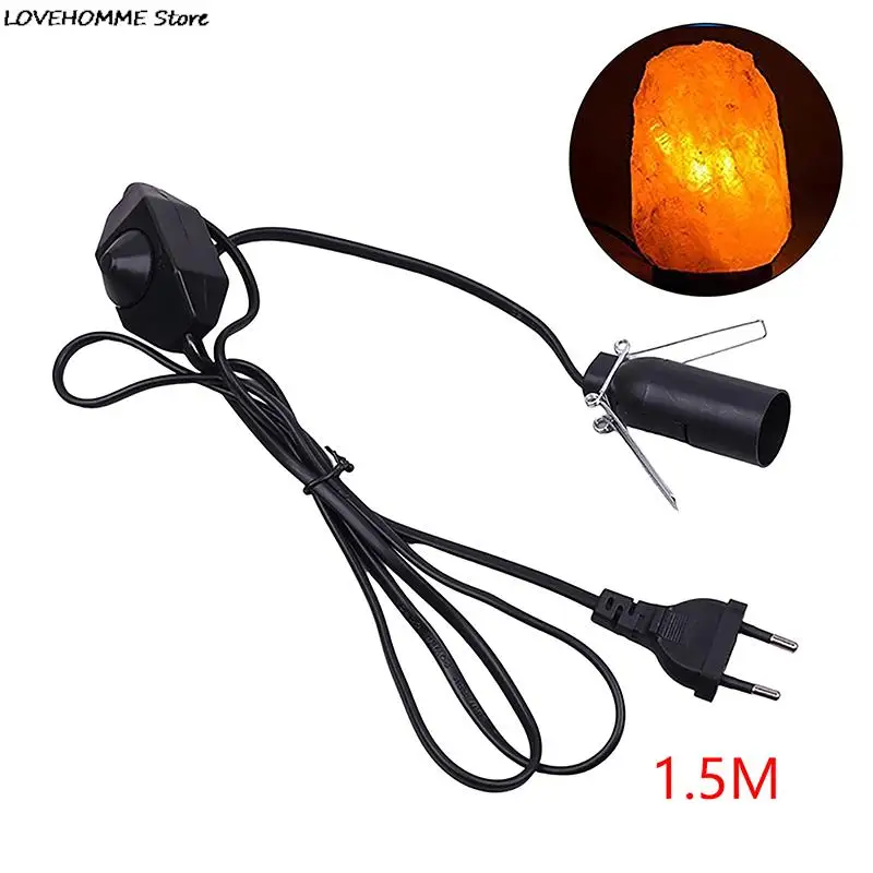 For Salt Rock Lava Lamp 1.5M Power Cord Cable With Dimmer ON OFF Switch Metal Clip E14 Base Hanglamp Holder Socket Plug