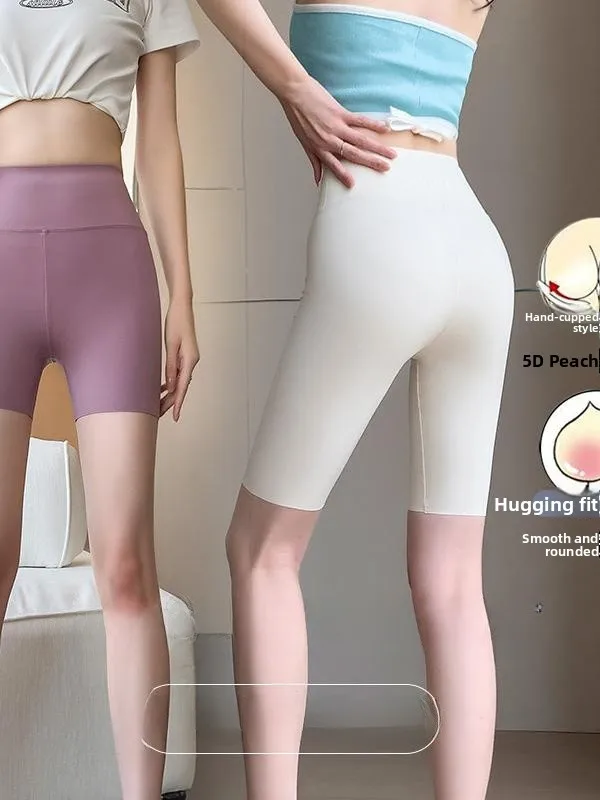 Damskie spodnie do jogi wyszczuplające, obcisłe, długość 3/4, spodnie rowerowe, modelujące pośladki, warstwa bazowa, spodnie z nadrukiem, poliester