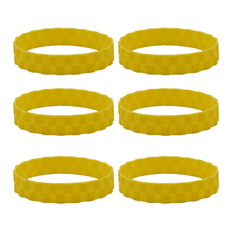 6 Piece Anti-Slip Tire Skin Vacuum Cleaner Accessories Yellow For Roborock S50 S55 S6 S5 Max Xiaomi Robot 1S 2S T4 T6 1C