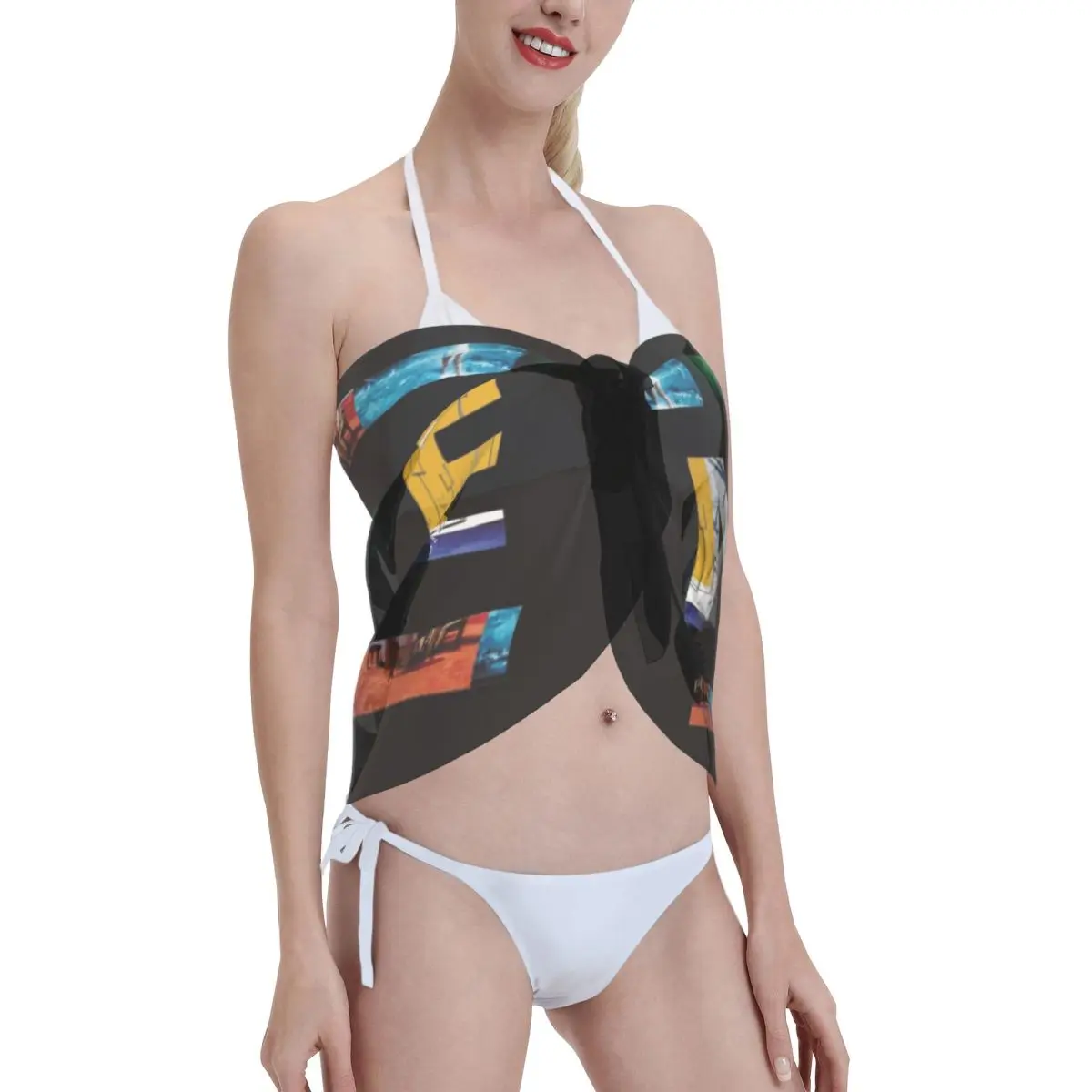 مخصص M-Muses ألبوم المرأة قصيرة Sarongs الشاطئ التفاف المعادن الثقيلة روك لملابس السباحة بيكيني للشاطئ التفاف فستان ملابس السباحة Coverups