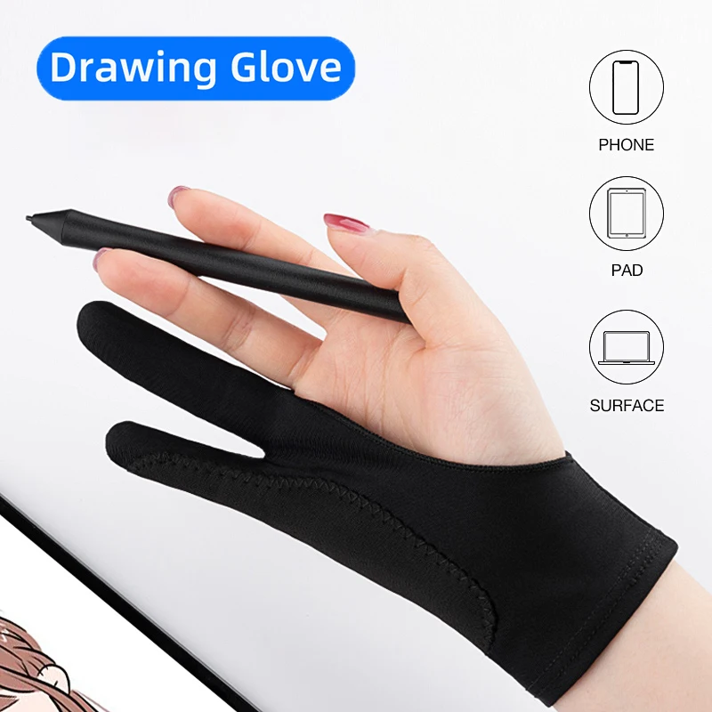 

Two-Finger Drawing Gloves Anti-touch Anti-fouling For Apple Tablet Digital Board Touch Screen Oil Painting Office Art Supplies