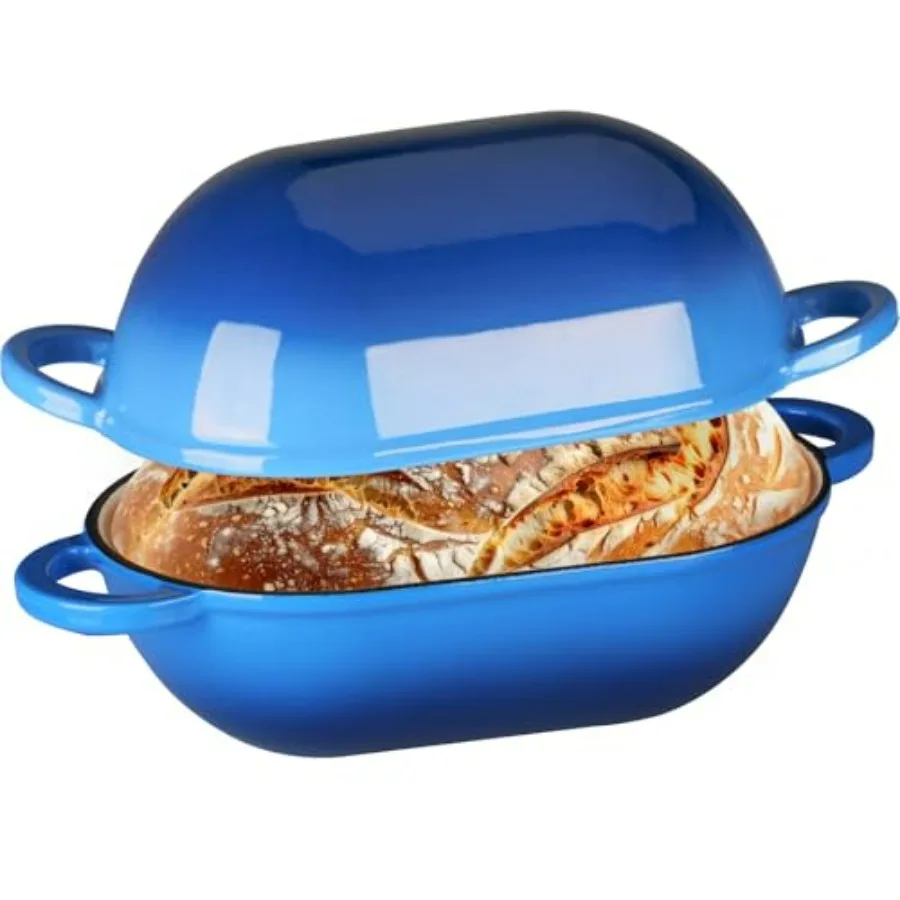 

Чугунная голландская духовка с эмалированным покрытием 2,5 карата для выпечки хлеба. Безопасная кастрюля с крышкой. Идеально подходит для домашней выпечки.