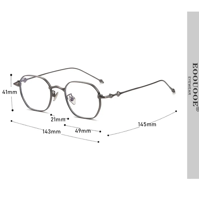 KUXA موضة ستار تصميم نظارات التيتانيوم النساء الرجال وصفة طبية بصرية عدسات واضحة قصر النظر مد البصر نظارات متعددة البؤر Polygo