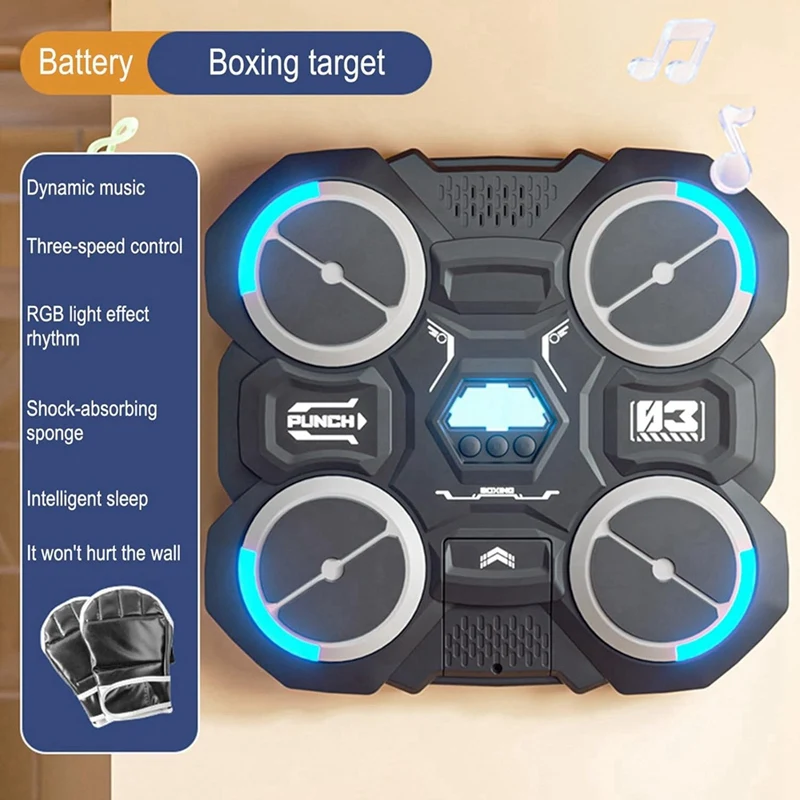 Music Boxing Machine For Children Smart Music Boxing Machine Wall Mounted Decompression Wall Target Toys Boxing Trainer