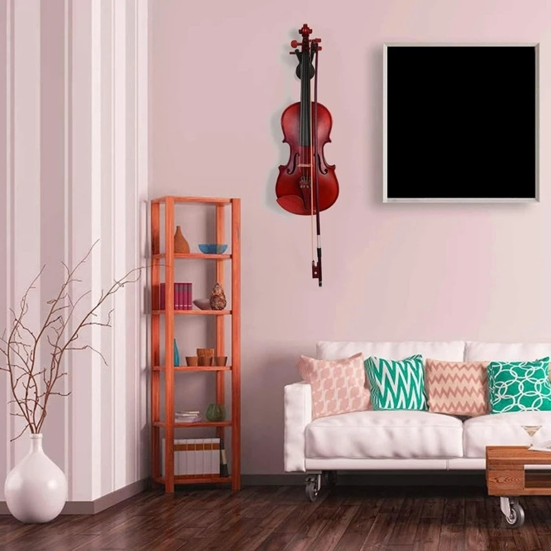 Violin Violas Wall Mount Hanger Violin Violas Hook, Violin Holder with Bows Hook