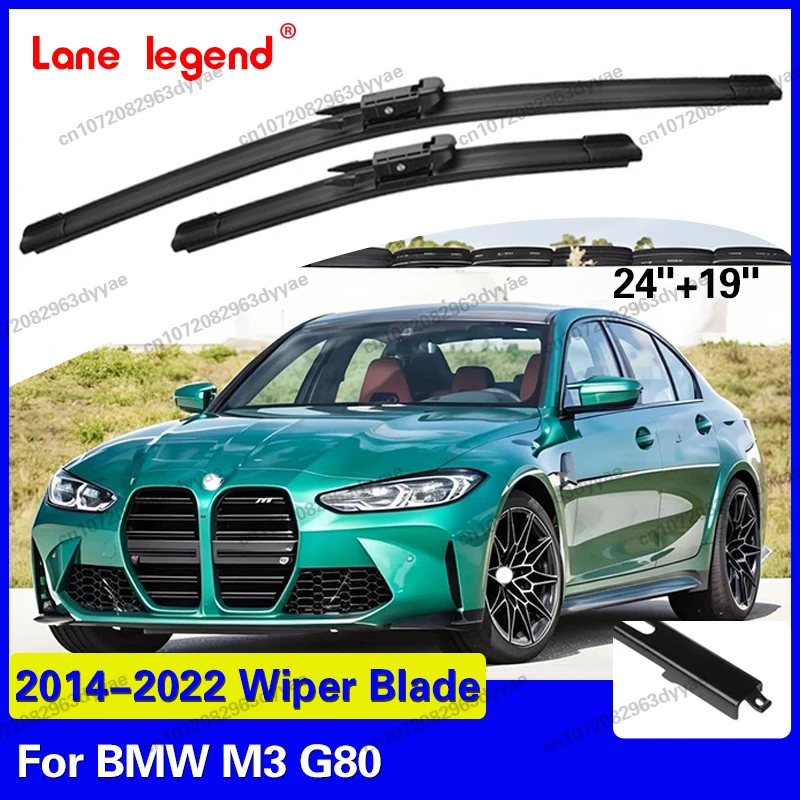 

Front Wiper Blades For BMW M3 G80 2014 2015 2016 2017 2018 2019 2020 2021 2022 Windshield Car Accessories 24"+19"