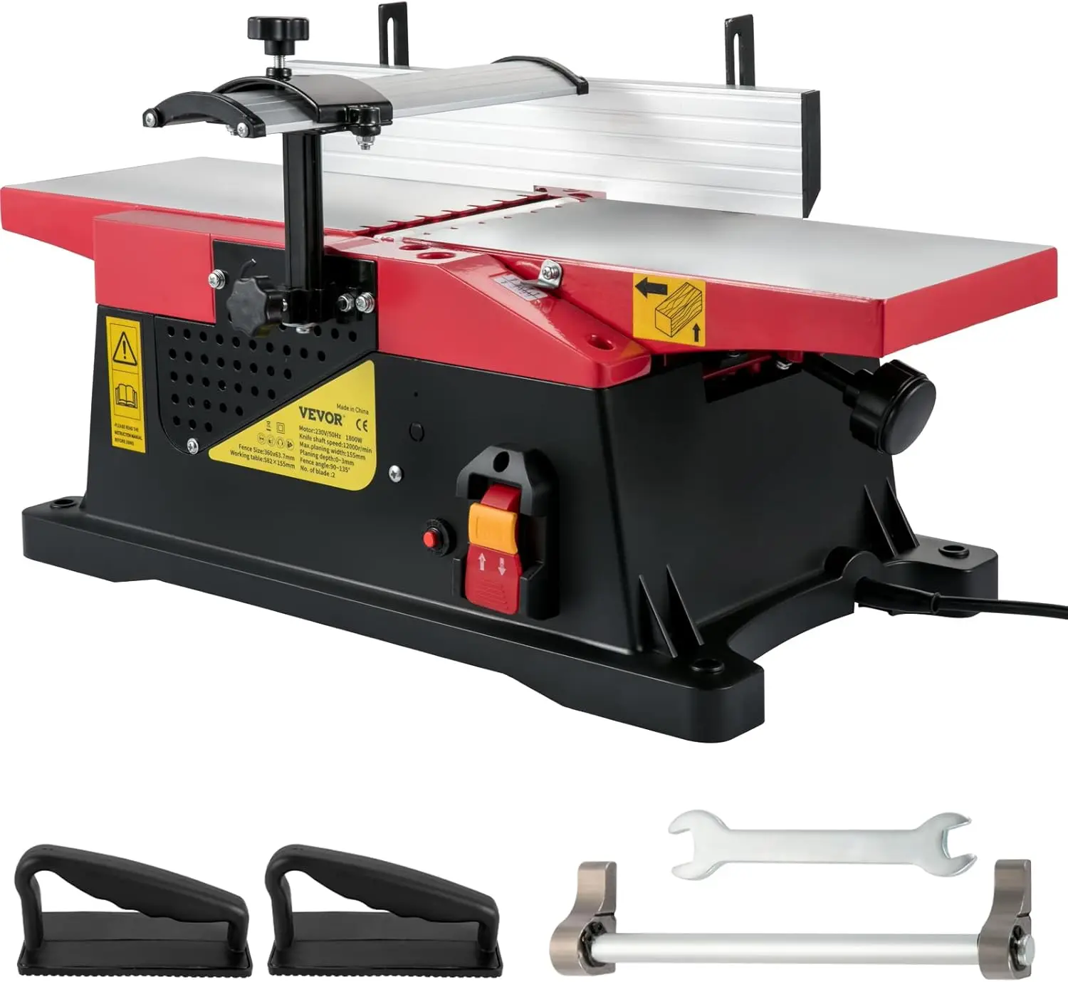 

Woodworking Benchtop Jointers 6inch with 1650W Motor Heavy Duty Benchtop Planer Precise Cutterhead 2000rpm