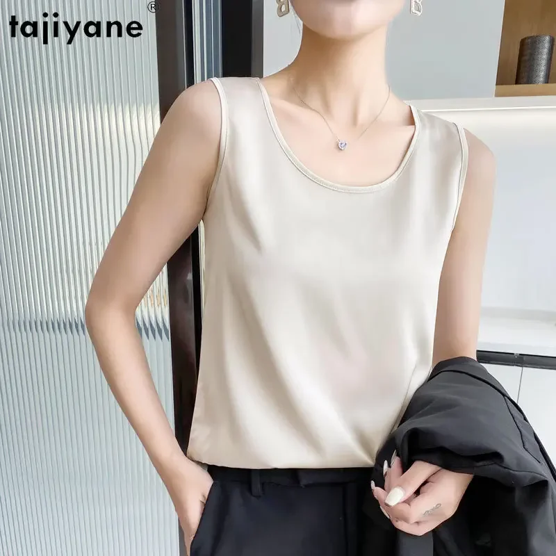 

Ayunsue Casual Tank Top Women White Round Neck Tops For Women 2024 Summer Clothes Acetate Tanks Top Camis Basic Tops Women SGG