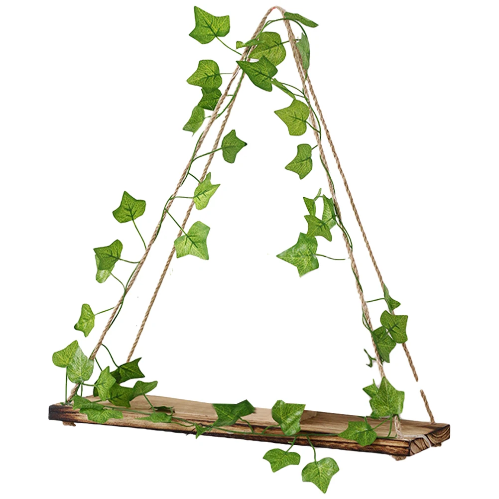 

Rustic Shelf Small Leaf Design Delicate Decoration Home Party ganizer Vintage Wall Rack StorageWood Hanging Shelf Hanging