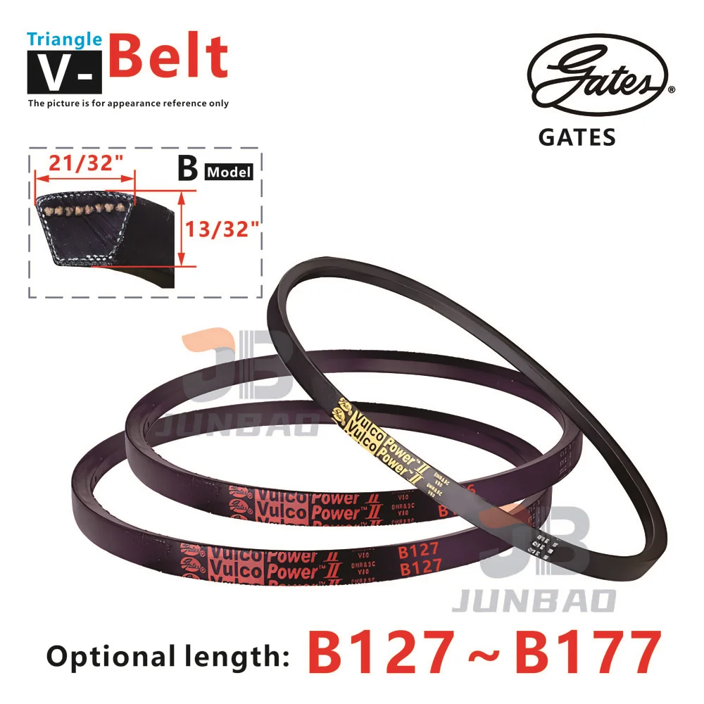 

USA Gates Vulco Power Model B Triangle Belt length B127 To B177 Top Width 17mm Thickness 11mm High Quality V-Belt Driving Belt