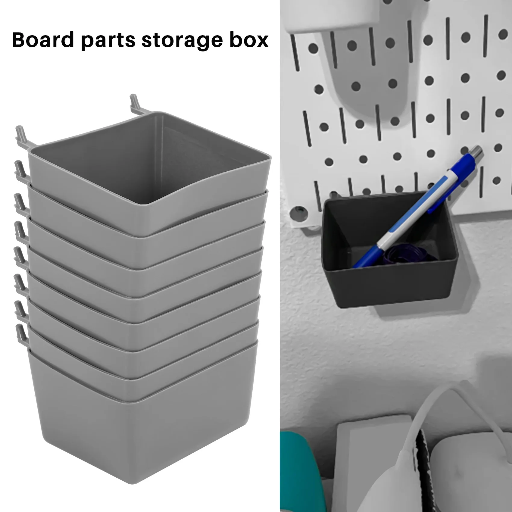 AEE6-8 Pieces Pegboard Bins Kit Pegboard Parts Storage Pegboard Accessories Workbench Bins For Organizing Hardware