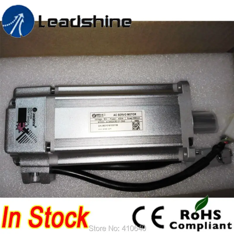 Leadshine ACM604V60 400W Brushless AC Servo Motor with 2500-Line Encoder and 4,000 RPM  Speed Free Shipping