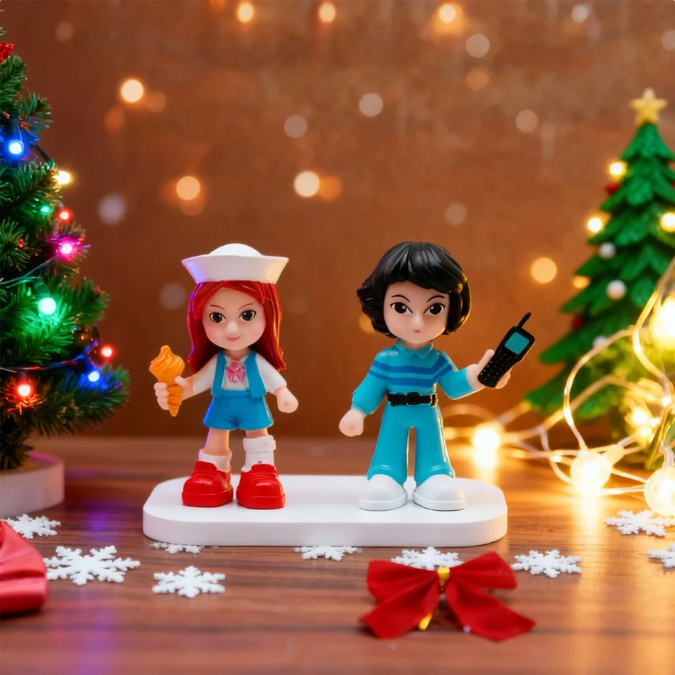 8 SZT |    Figurki postaci z anime z materiału PVC - 5 uroczych figurek - Dekoracja na biurko, kolekcja dla fanów i prezent świąteczny na Boże Narodzenie