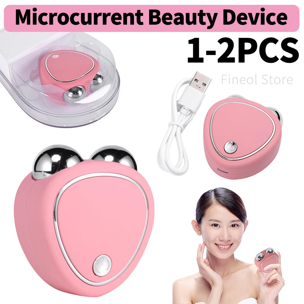 Ems Doppio Rullo Massaggiatore Dispositivo Dimagrante Rf Microcorrente Face Lift Macchina Riducendo Edema Rimozione Rughe Strumenti Per La Cura Della Pelle